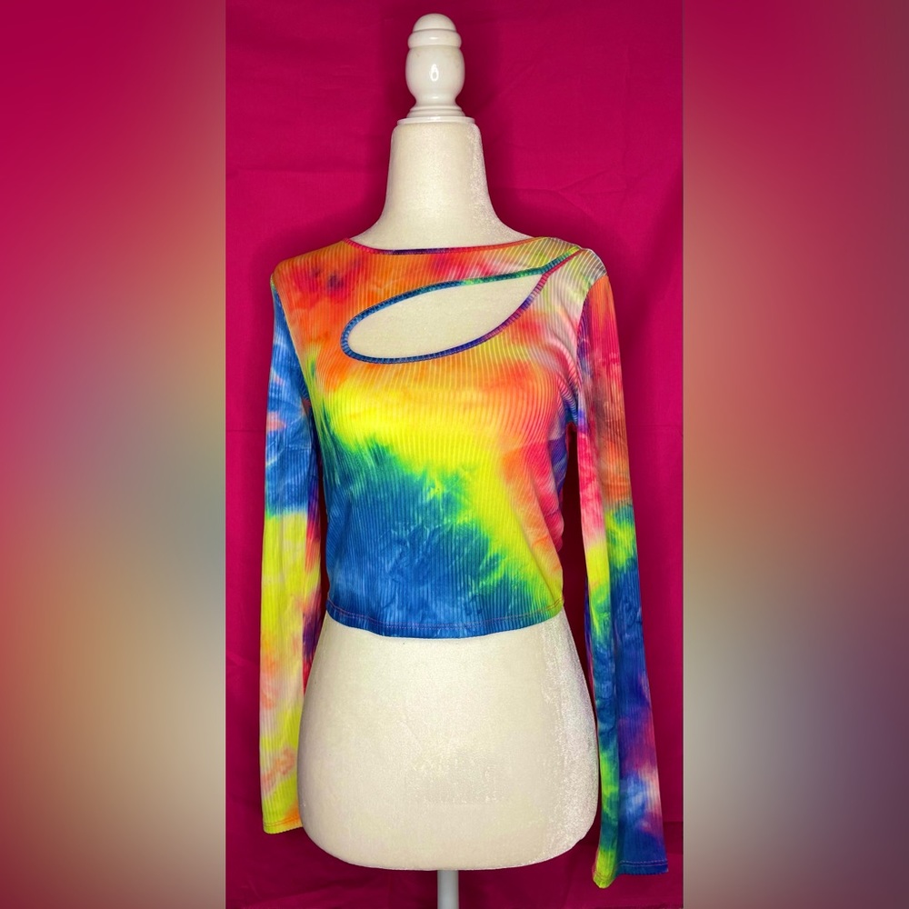 Lisa Frank tie dye long sleeve top